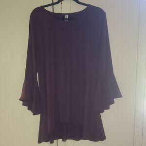 Women's Purple Bell Sleeve Top